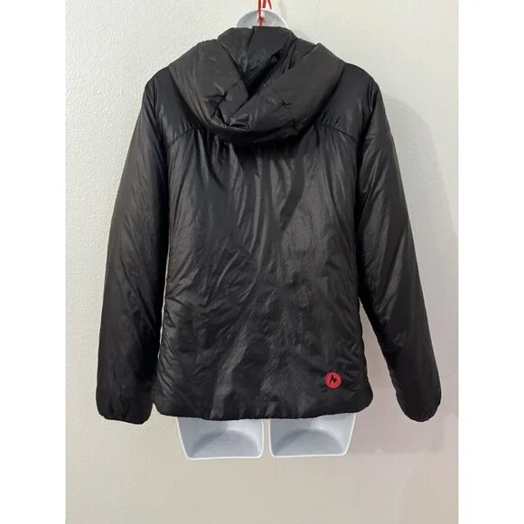 Marmot Womens Puffer Jacket Black Sz M Quilted Hooded Ski Outdoors Winter - Picture 3 of 8